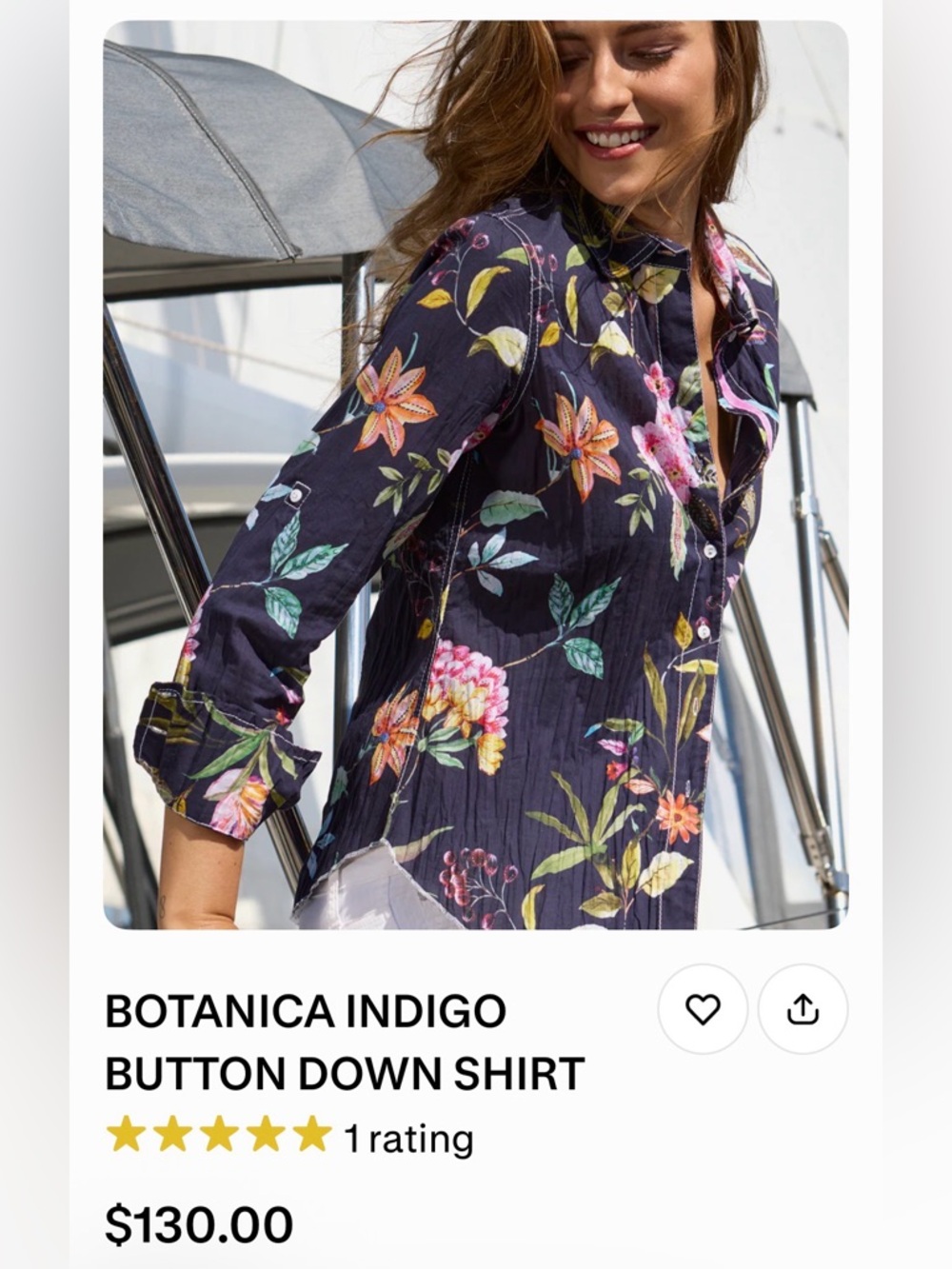 CINO Floral Indigo Garden Blouse from Sundance. NWOT, XL